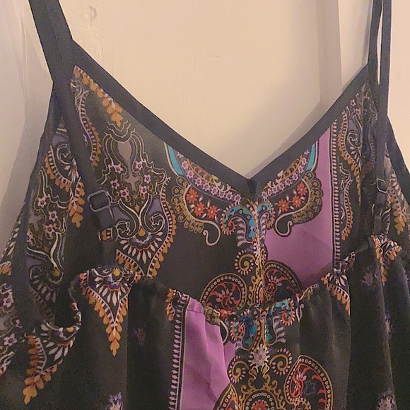 Express Faux Silk Satin Bandana Cami Tank Size S - Picture 10 of 13